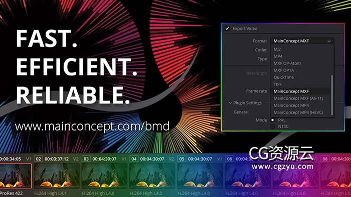 达芬奇插件-视频渲染编解码器输出 MainConcept Codec Plugin for DaVinci Resolve v1.4 CE Win